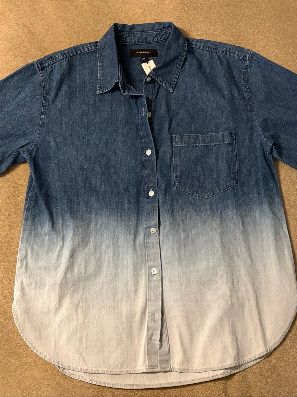 Banana Republic Denim Ombre Blue to White Button-Up Shirt